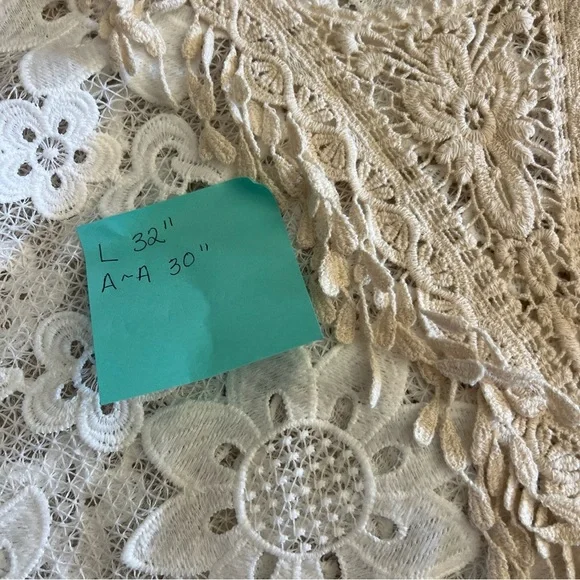 Gipsy Queen Boho Butterfly Sleeve Lacey Tassel Dress/top Ivory Fairy Whimsy L/XL - Picture 5 of 6